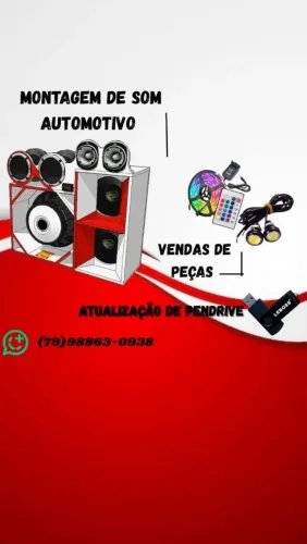 Montagem de som automotivo e vendas de peças