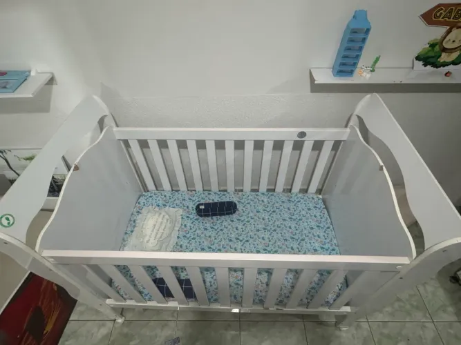 Berço +colchao + mosquiteiro para dossel de berço voil branco 2,5m