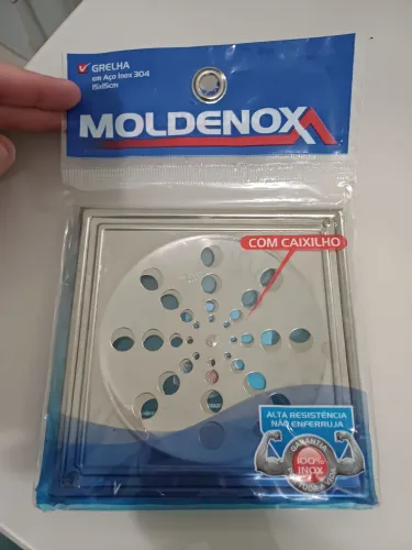 Grelha com castilho aço inox 15x15cm moldenox