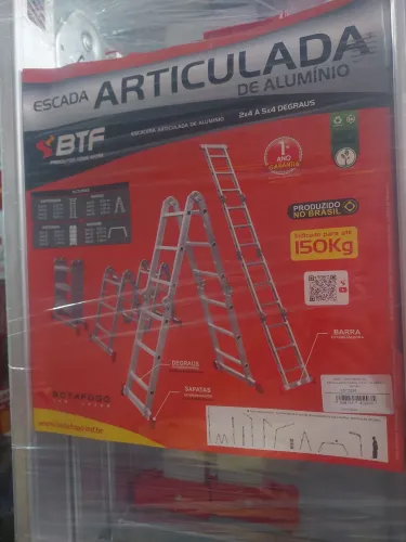 Escada Articulada de Alumínio BTF 5x4 = 20 Degraus