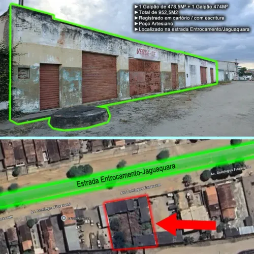 2 Galpões 950M2 Entrocamento de Jaguaquara