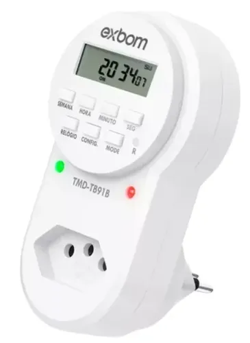Temporizador Timer Digital Exbom TMD-TB91B Com Tela LCD Programável Bivolt 
