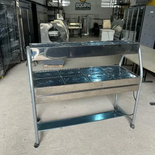 BUFFET IBET CONJ 08 CUBAS QUENTE 4 CUBAS FRIAS 110V SEMINOVO