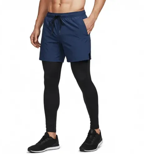 Bermuda 2 x 1 com Calça legging de Compressão Treino Corrida Fitness Bike Bicicleta z1187
