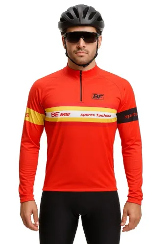 Camiseta De Ciclismo Manga Longa Be Fast Vermelha Promoção