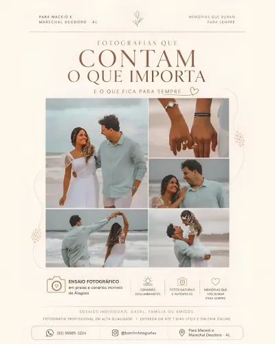 VAGAS ABERTAS PARA ENSAIOS PRÉ-WEDDING
