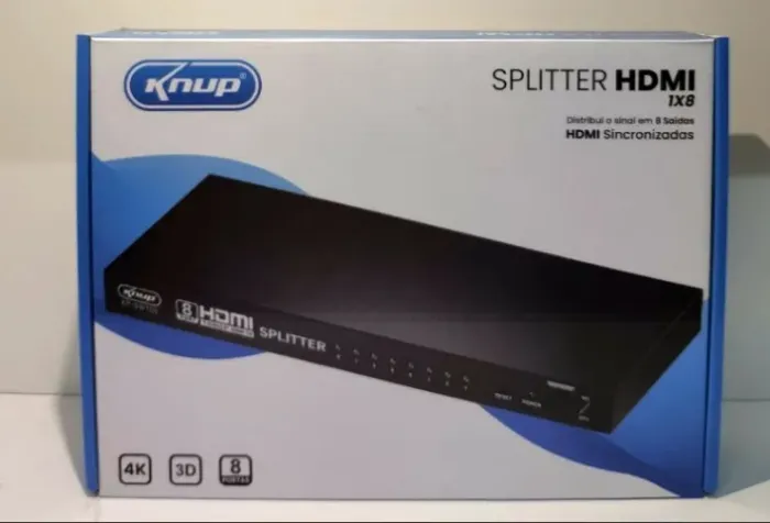 Splitter Distribuidor Divisor Hdmi 1x8 Com 8 Saidas
