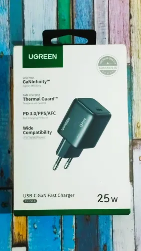 Carregador Ugreen 25W Preto USB-C Carga Rápida