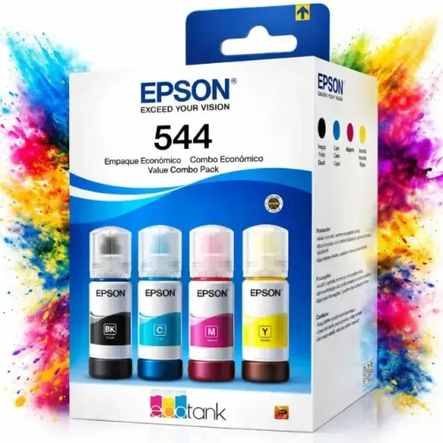 Kit 4 Tintas Epson 544 - Preto + Ciano + Magenta + Amarela