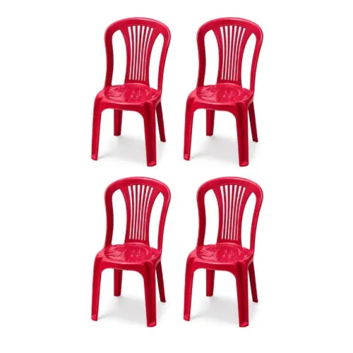 Cadeira de plástico reforçada cadeira de plástico vermelha cadeira bistrô