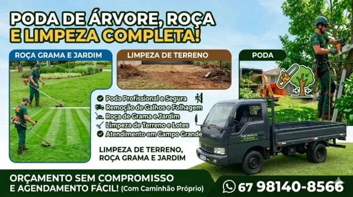 Poda de árvore, roça e limpeza completa!