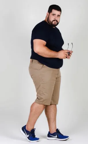 Bermuda brim plus size masculina 