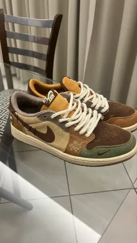Air Jordan 1 Low Voodoo Flax and Oil Green - tam 40