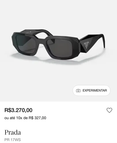 Vendo óculos prada original 800,00 !!! Novíssimo pouco uso