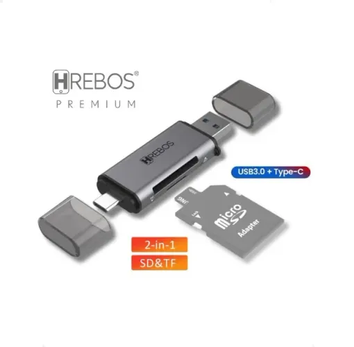 Adaptador Leitor De Cartão Memória Dual USB C e Usb A