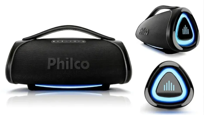 (Nova) Caixa de Som Philco Extreme Boombox PBX01 Bluetooth, Bateria 30h, Prova d'água, LED