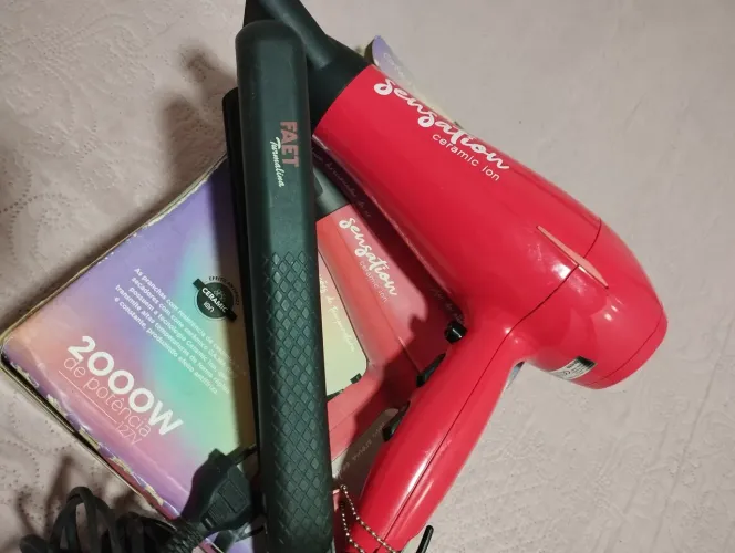 Secador +prancha de cabelo