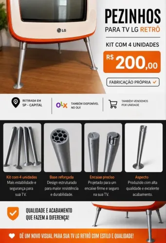 Kit Pezinhos TV LG Retrô