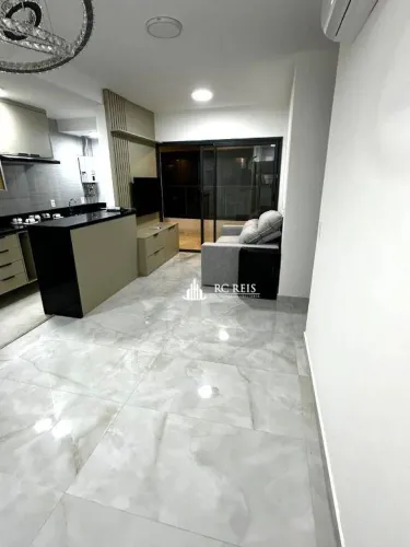 Apartamento mobiliado no Centro de Alphaville com 2 dormitórios sendo 1 suíte para alugar,