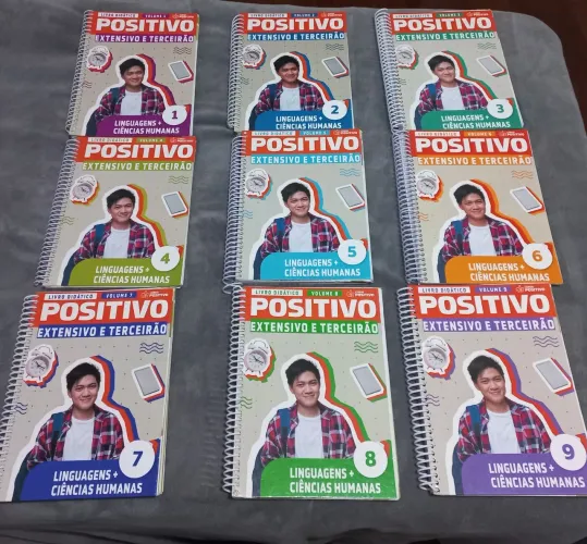 Livros Didáticos Sistema Positivo para Vestibular: Humanas + Português. Maior parte usados