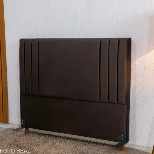 Cabeceira Casal Portinari Veludo Marrom - Entrega Rápida! 