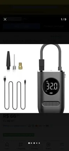 Mini Calibrador De Ar Digital Para Pneu Portátil Compressor Usb