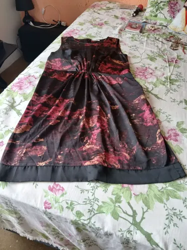 VESTIDO PRETO/ROSA KLAVIN CLAIN