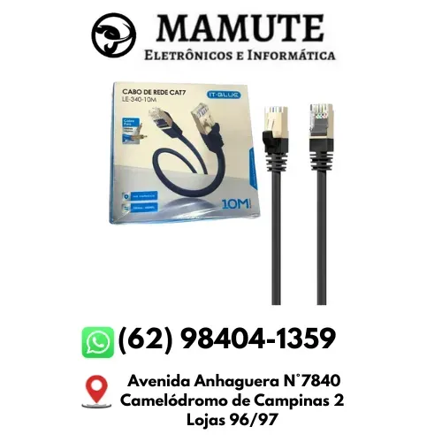 Cabo De Rede Cftv 10m Cat7 10gbps Rj45 Lan 