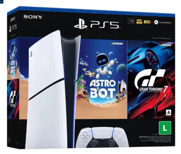 Console Playstation®5 Slim Digital - Pacote Astro Bot E Gran Turismo 7 - Branco