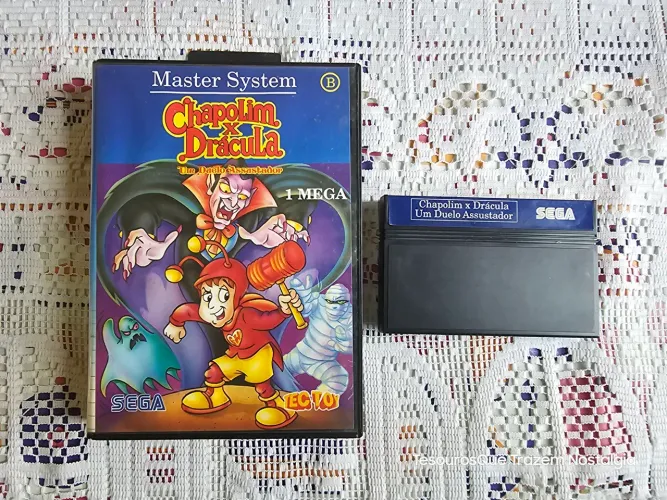 Fita Chapolim x Dracula - Um duelo Assustador Master System Tec Toy na Capa