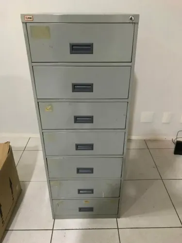 Arquivo Ficheiro de Aço ISMA 7 Gavetas com Chave (Excelente Estado / Escritório e Clínica)