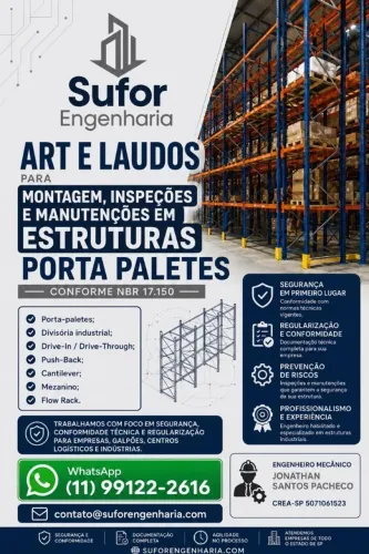 ART e Laudos para Estruturas Porta-Paletes