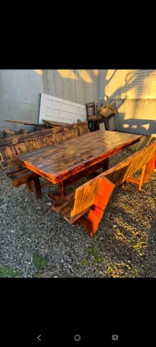 Jogo de mesa rustico