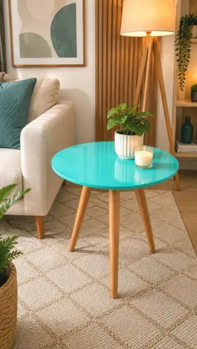 Mesa lateral turquesa