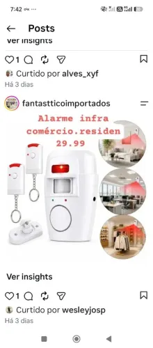 Alarme c 2 controles infra sensor