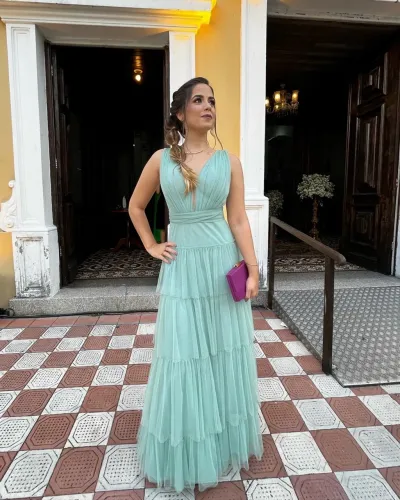 Vestido de festa verde
