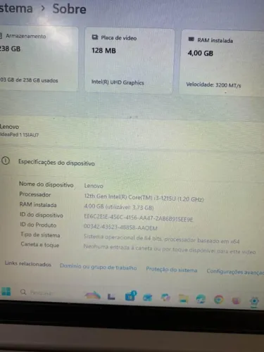 Vendo notebook lenovo