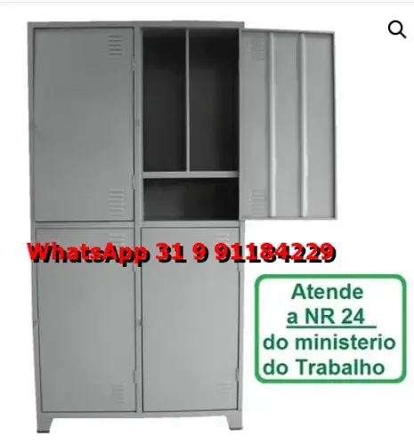 Armário de Aço Roupeiro 4 Portas NR24 Insalubre Novo Frete grátis para BH