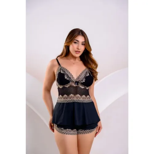 Babydoll com detalhe em renda premium