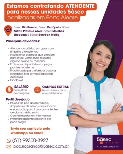 atendente em lavanderia