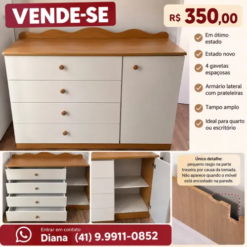 Cômoda 4 gavetas + armário lateral