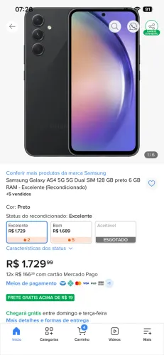 Galaxy Samsung A54 128 gb