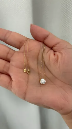 Colar em Ouro 18K com Pingente Ponto de Luz