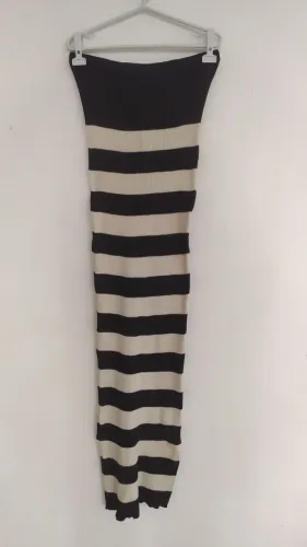 Vestido listrados feminino preto e branco Tam M 