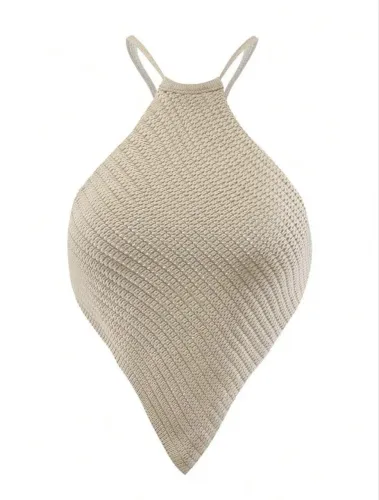 Cropped de malha com costas abertas