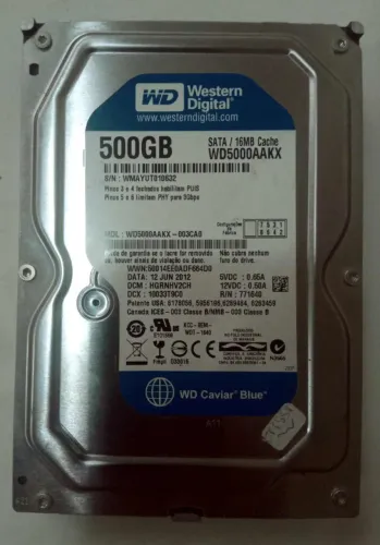 HD para desktop/PC/etc 500GB Western Digital WD5000AAKX - usado