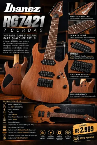 Guitarra Ibanez Rg 7421 7 cordas.
