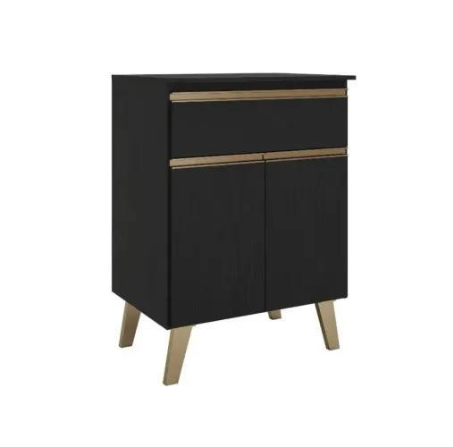 Balcão Atlanta Carraro preto duas portas