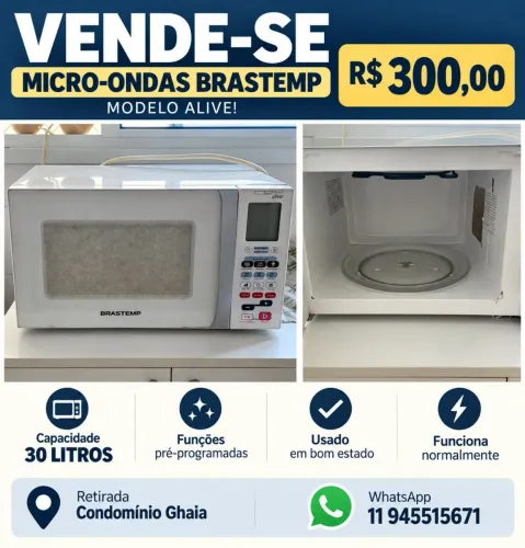 Micro-ondas Brastemp Ative! 30 Litros - Baixou o preço!