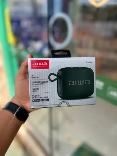 Caixa de Som Bluetooth AIWA AWS-SP-07-B IPX6, 7W RMS, Autonomia de até 8 hrs